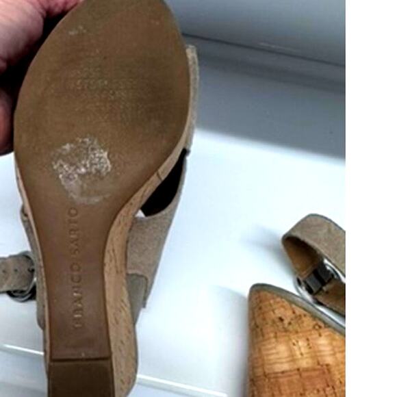 "Franco Sarto" Peep Toe ,Criss Cross ,Suede ,Sandals, Wedge,Size‎ 8.5 - Picture 6 of 10